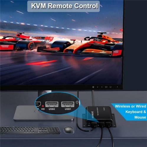 Extension fibre optique KVM D15/D16 double interface LC fibre optique, extension fibre optique HDMI, prise : prise américaine SH3501991-010